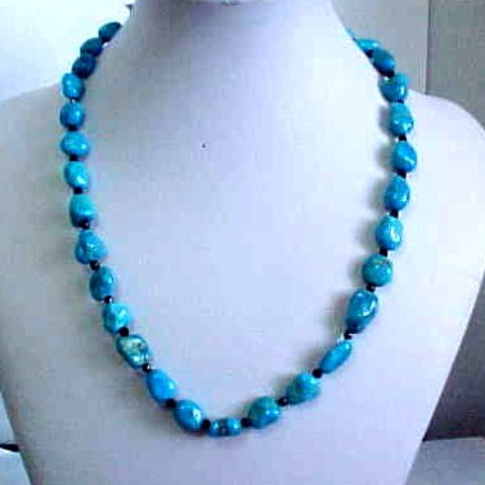 Sleeping Beauty & Black Onyx Necklace by CMF